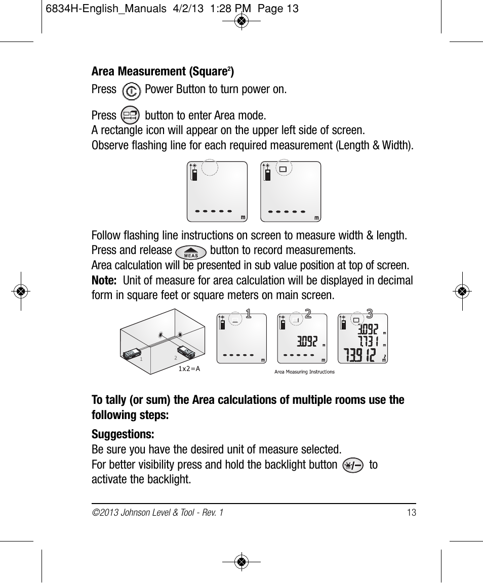 Johnson Level & Tool Mfg. 40-6005 User Manual | Page 13 / 28
