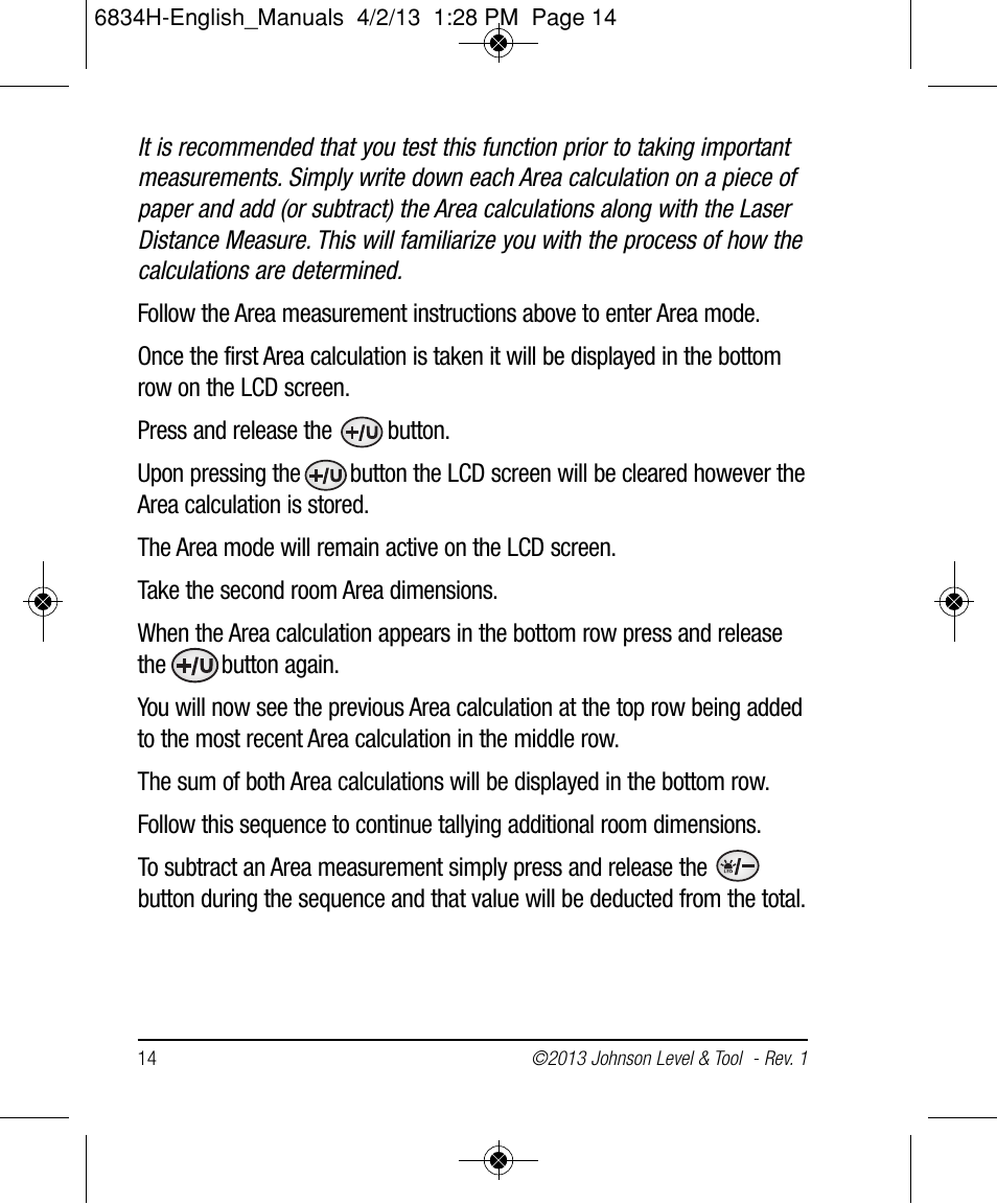 Johnson Level & Tool Mfg. 40-6005 User Manual | Page 14 / 28