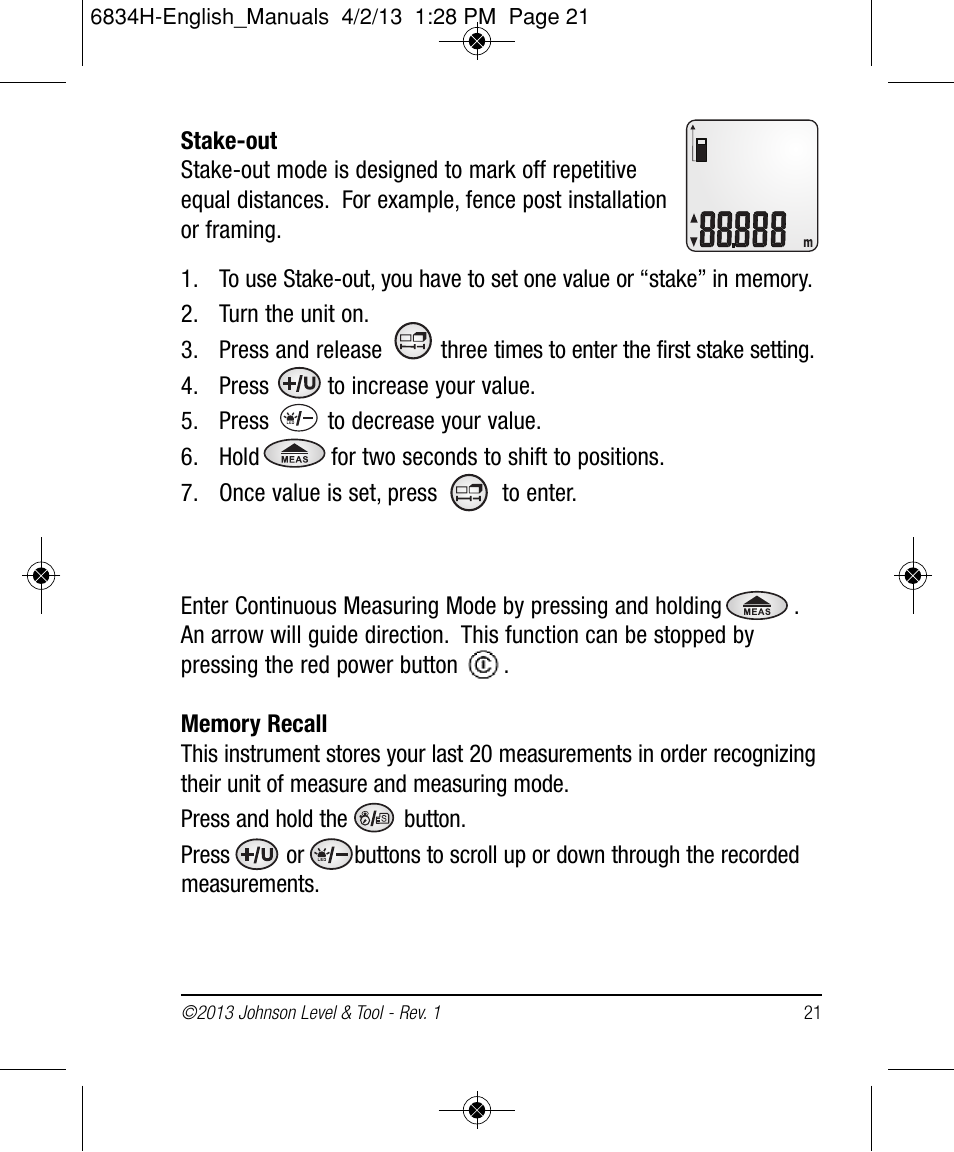 Johnson Level & Tool Mfg. 40-6005 User Manual | Page 21 / 28