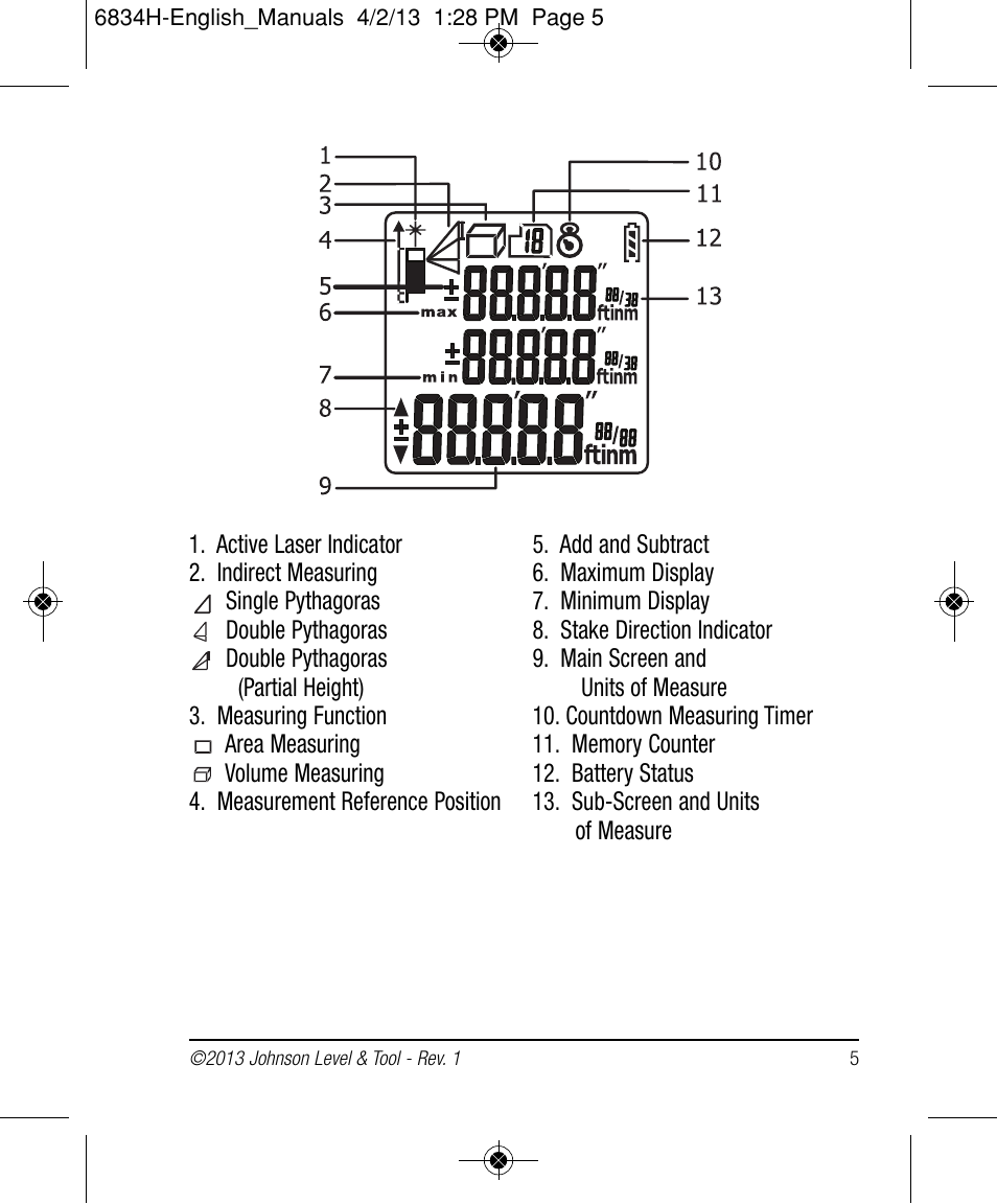 Johnson Level & Tool Mfg. 40-6005 User Manual | Page 5 / 28