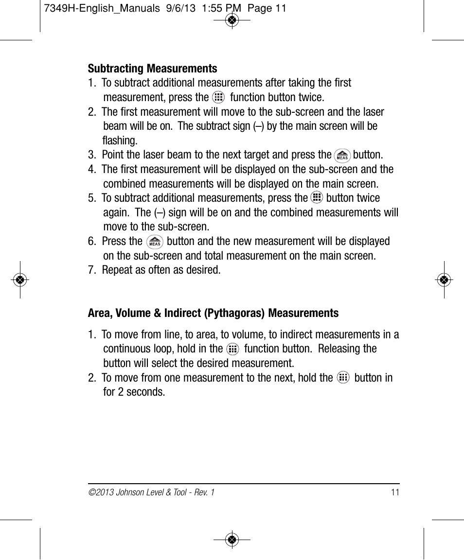 Johnson Level & Tool Mfg. 40-6006 User Manual | Page 11 / 20