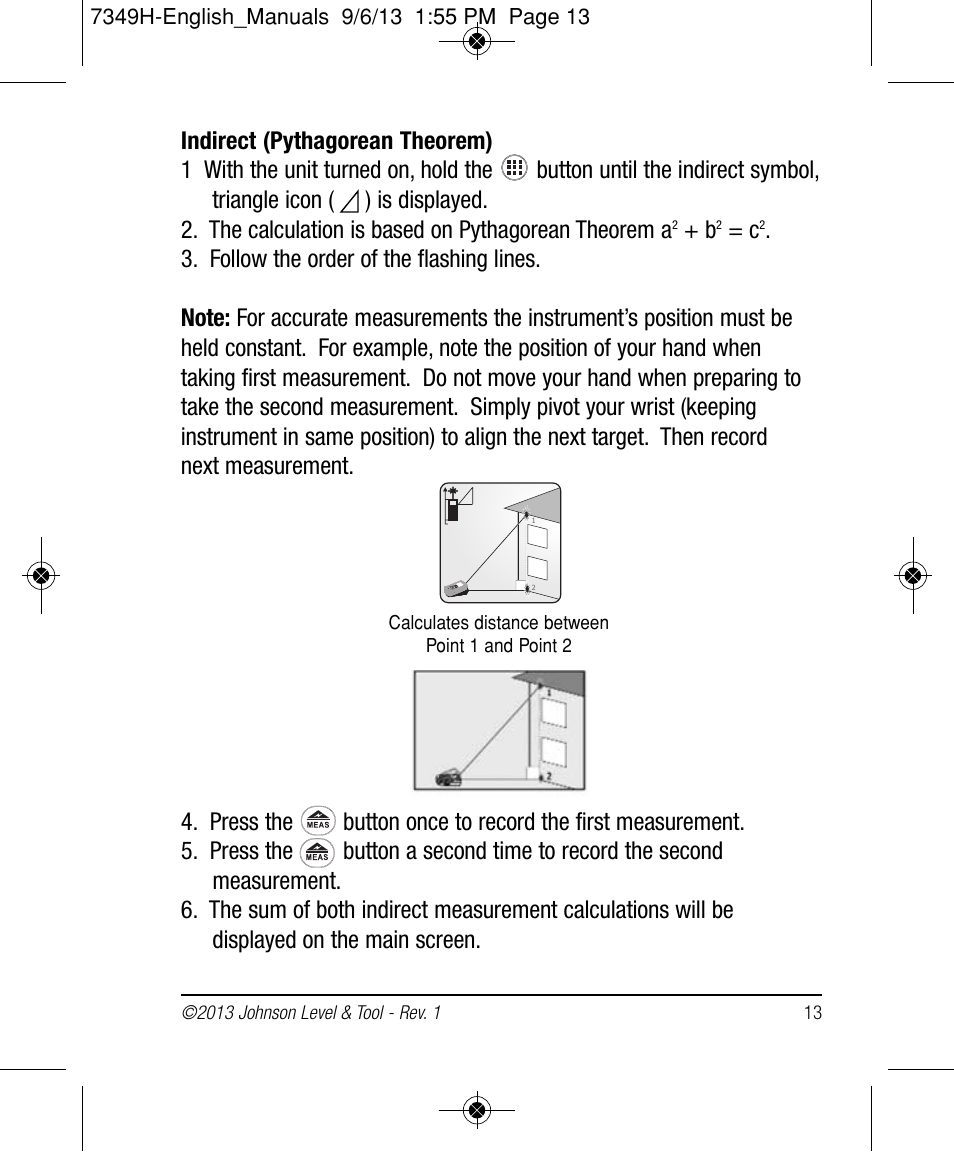 Johnson Level & Tool Mfg. 40-6006 User Manual | Page 13 / 20