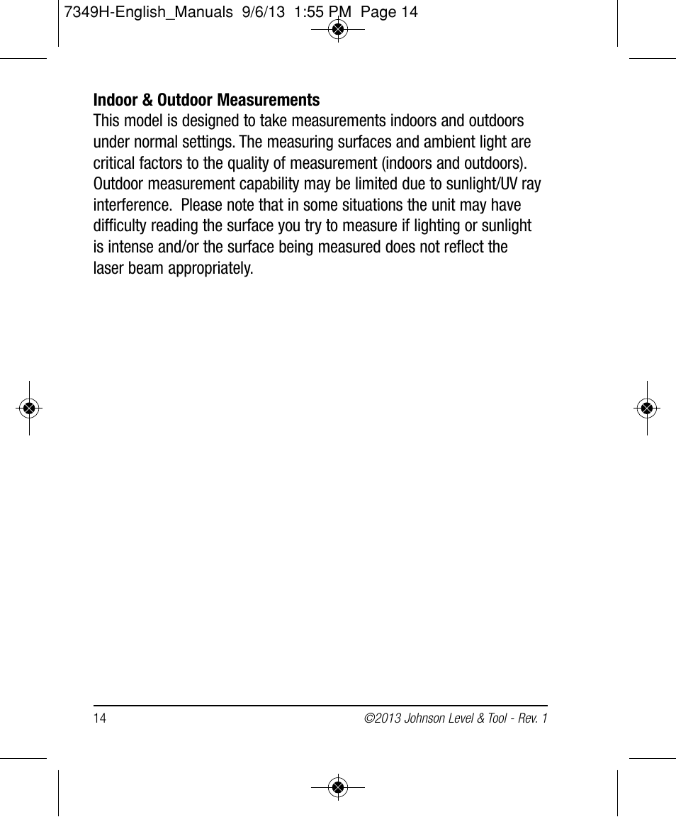 Johnson Level & Tool Mfg. 40-6006 User Manual | Page 14 / 20