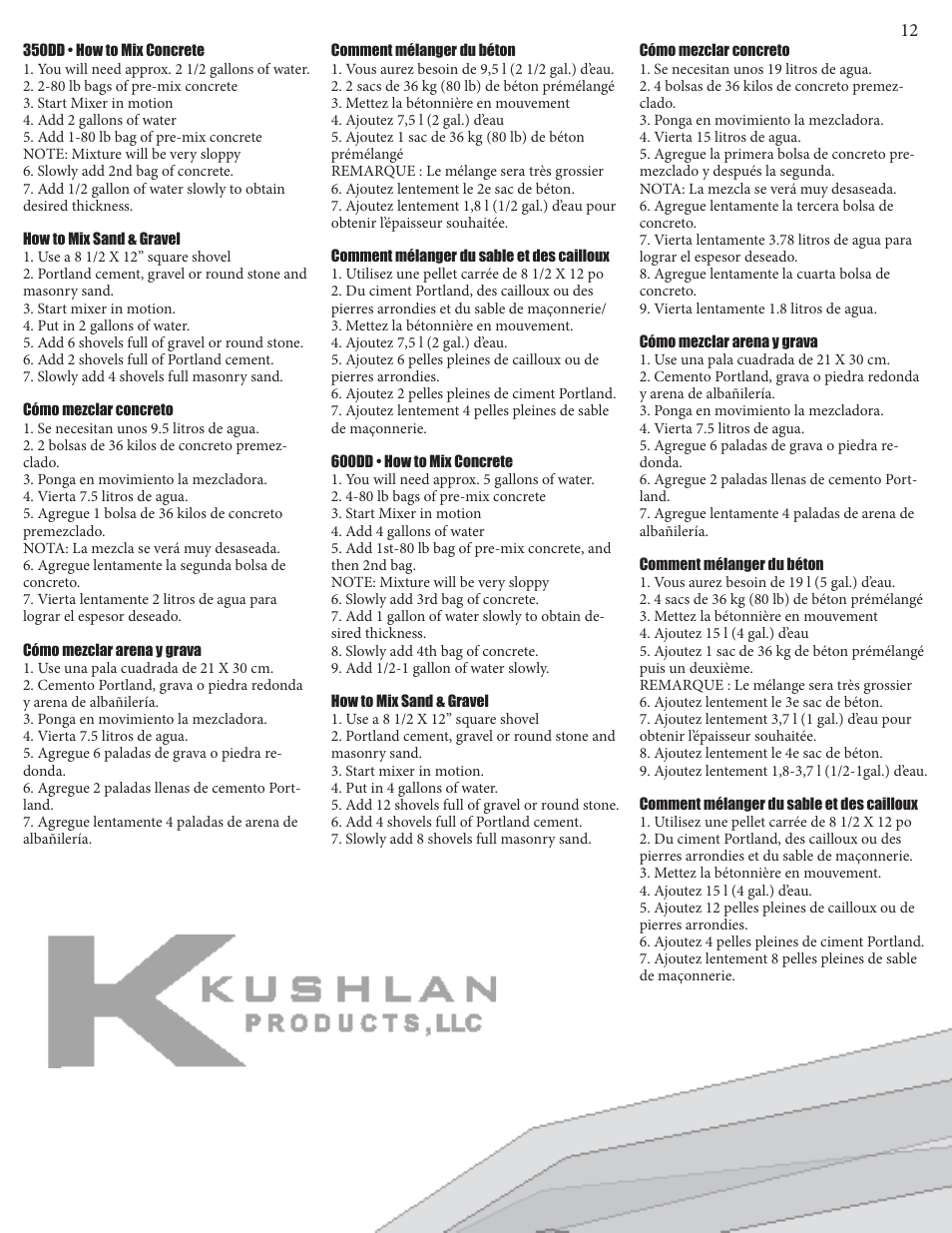 Kushlan Products 600DD User Manual | Page 12 / 14