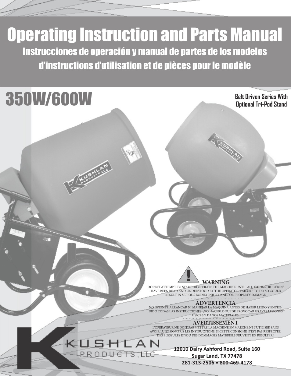 Kushlan Products 600W User Manual | 13 pages