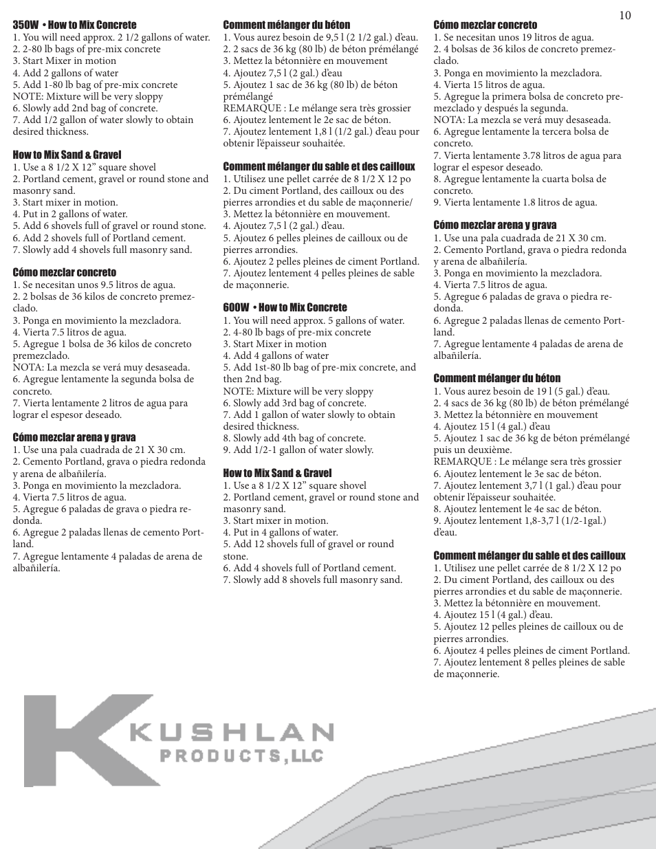 Kushlan Products 600W User Manual | Page 11 / 13