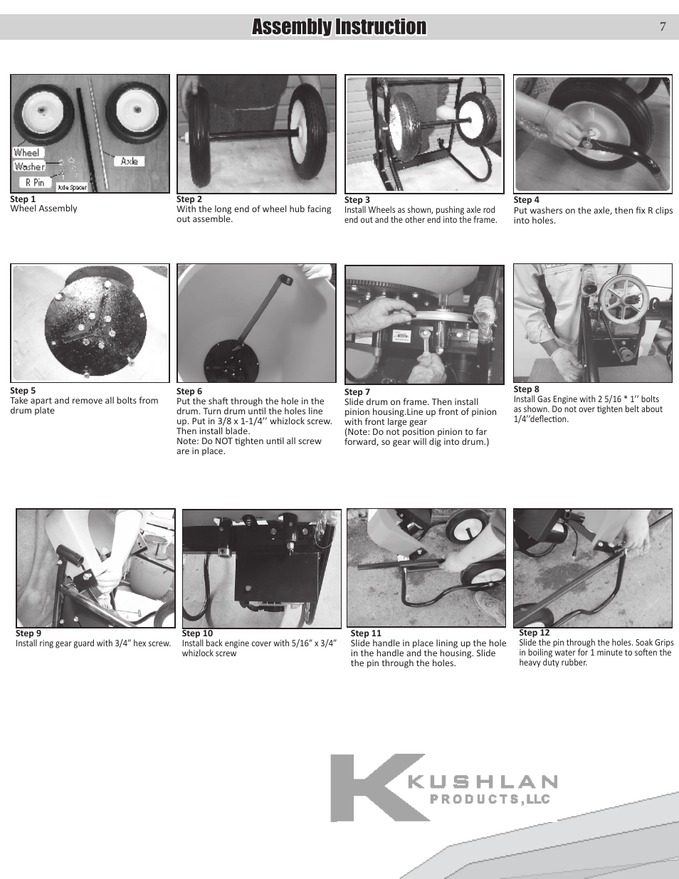 Assembly instruction | Kushlan Products 600 Gas User Manual | Page 7 / 10