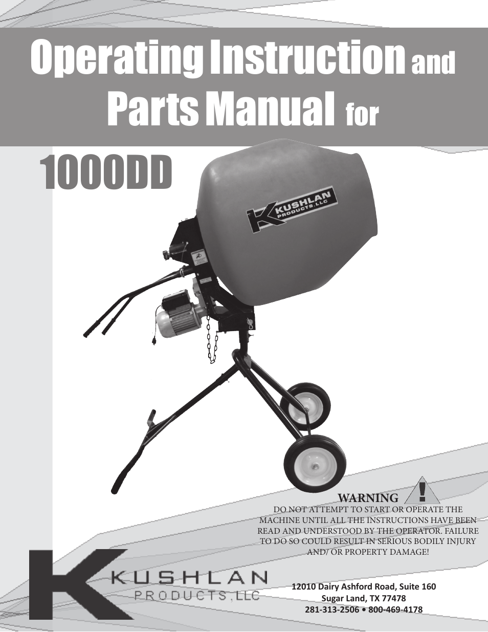 Kushlan Products 1000DD User Manual | 8 pages