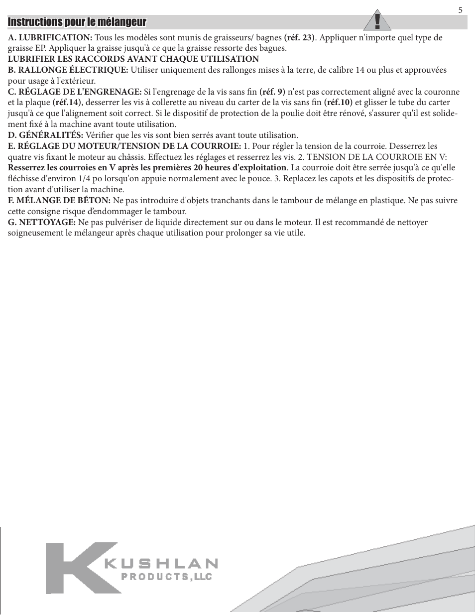 Kushlan Products KPRO User Manual | Page 5 / 10