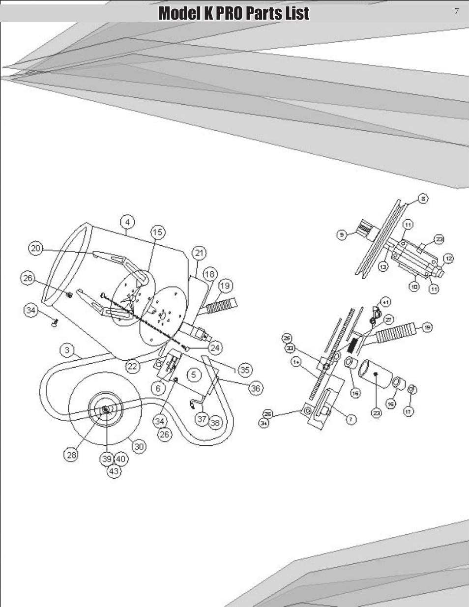 Model k pro parts list | Kushlan Products KPRO User Manual | Page 7 / 10