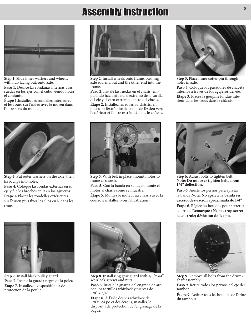 Assembly instruction | Kushlan Products KPRO User Manual | Page 8 / 10