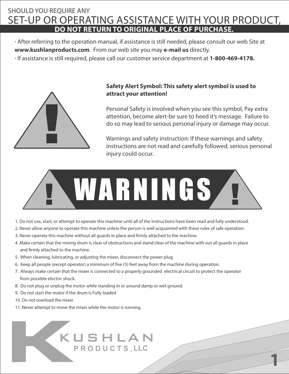 Ku s h la n | Kushlan Products Industrial Portable Tripod Mixer User Manual | Page 2 / 12