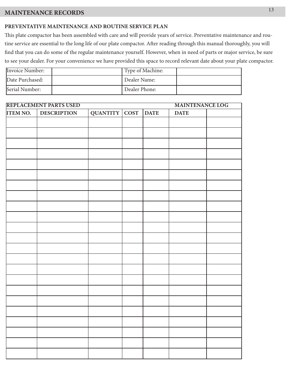 Kushlan Products KPC160W User Manual | Page 13 / 13