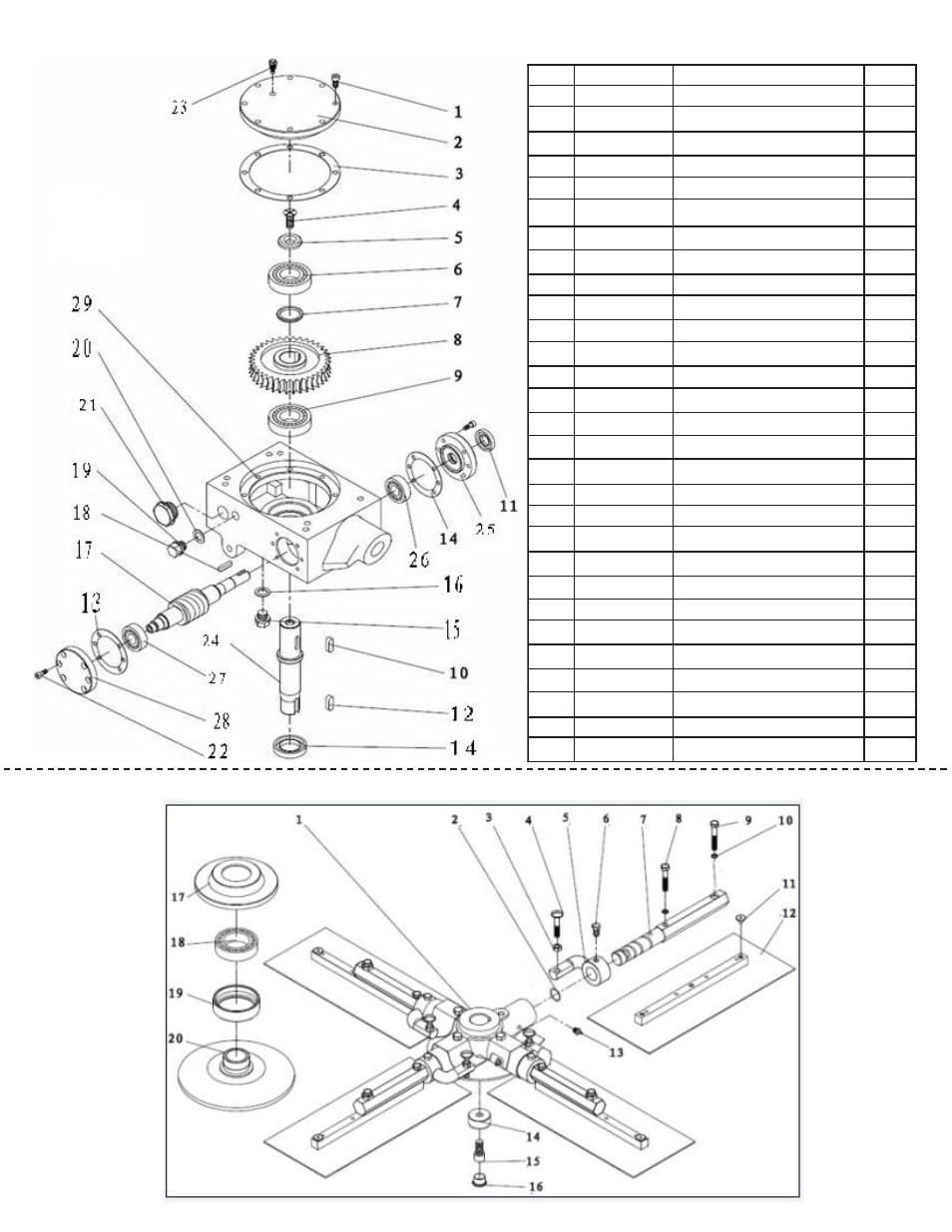 Gearbox part list | Kushlan Products KPT 36/48 User Manual | Page 12 / 17