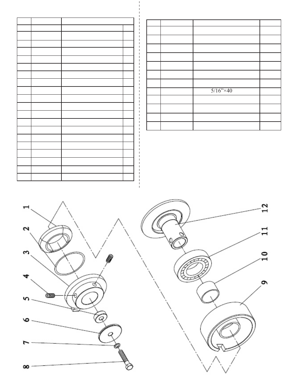 Spider plate part list, Clutch part list | Kushlan Products KPT 36/48 User Manual | Page 13 / 17