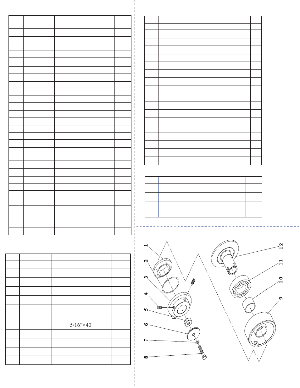 Gearbox part list, Spider plate part list, Pressure plate | Clutch part list | Kushlan Products KPT 36/48 User Manual | Page 17 / 17