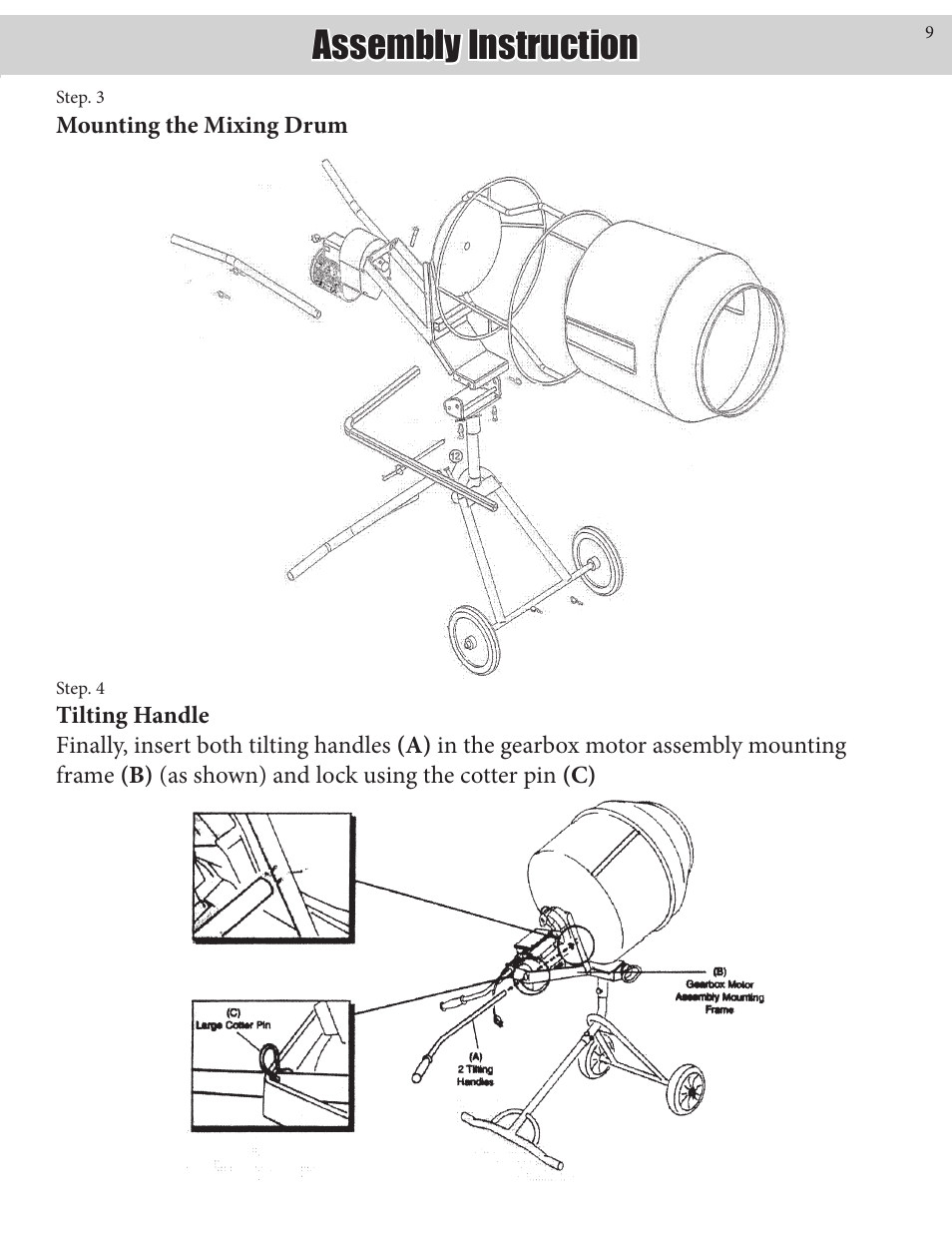 Assembly instruction | Kushlan Products 600 Movable Pedestal User Manual | Page 9 / 11