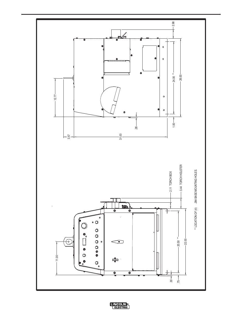 Dimension print, Precision tig 275 | Lincoln Electric IM908 PRECISION TIG 275 User Manual | Page 41 / 46