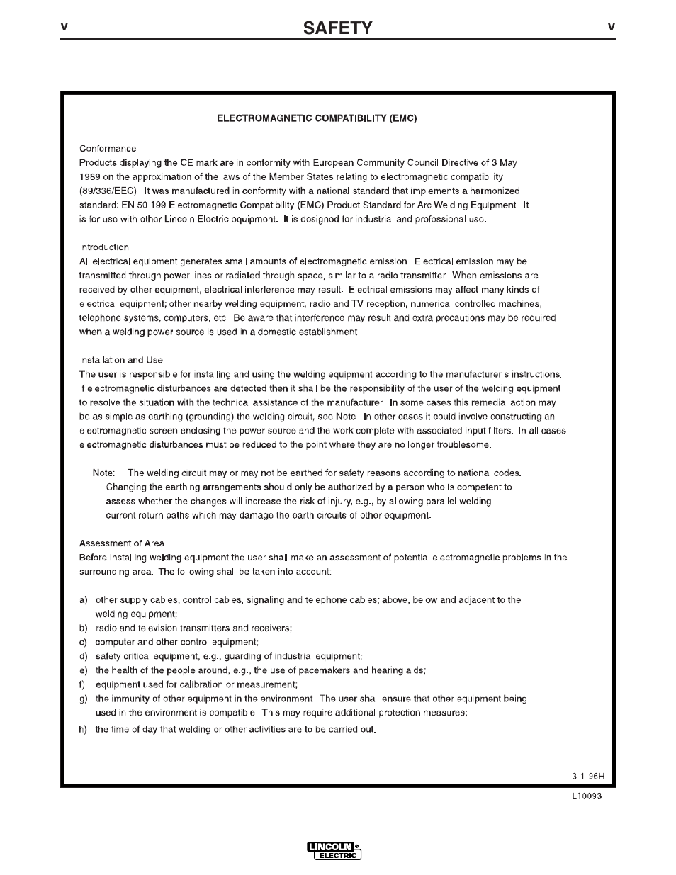 Safety | Lincoln Electric IM908 PRECISION TIG 275 User Manual | Page 6 / 46