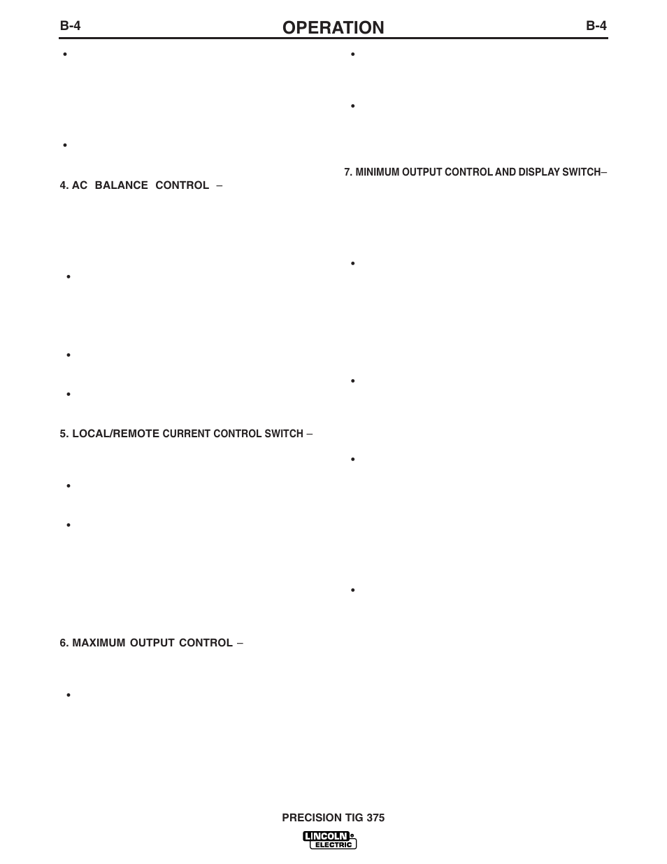 Operation | Lincoln Electric IM703 PRECISION TIG 375 User Manual | Page 19 / 46