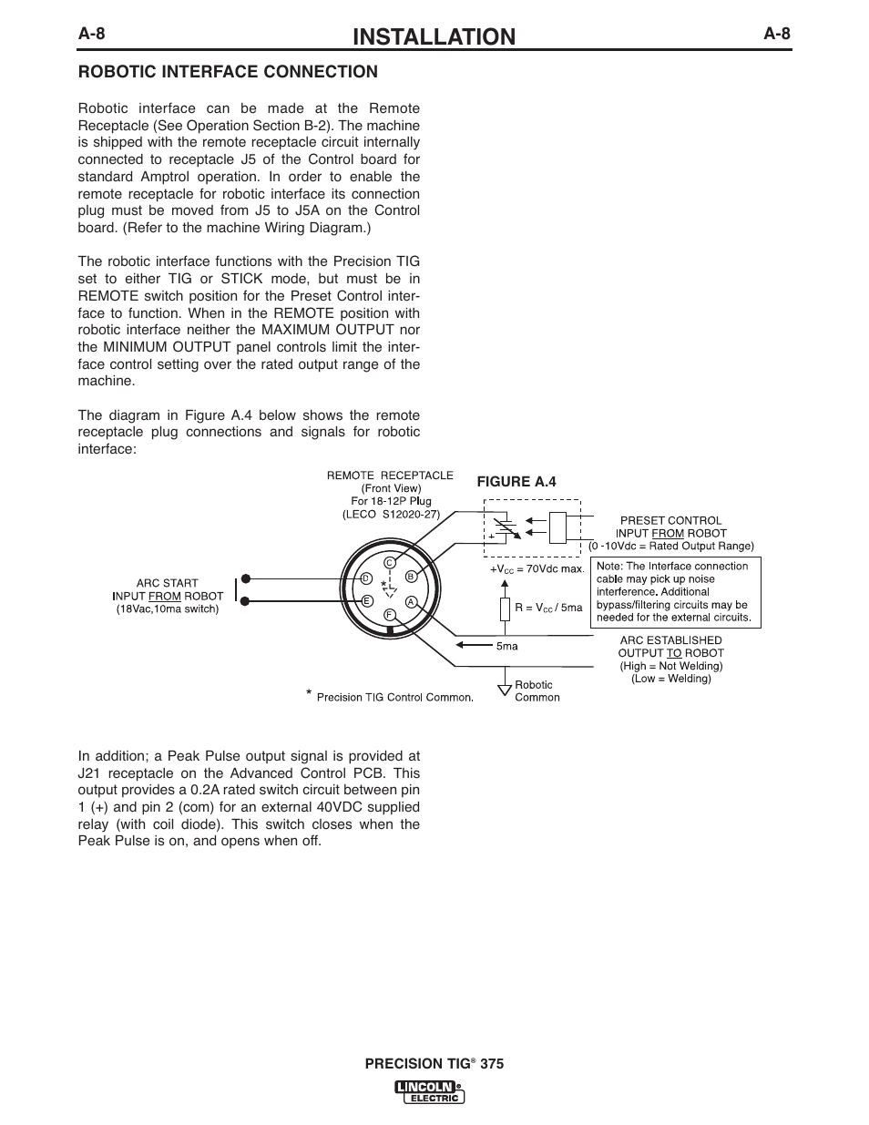 Installation | Lincoln Electric IM936 PRECISION TIG 375 User Manual | Page 15 / 44