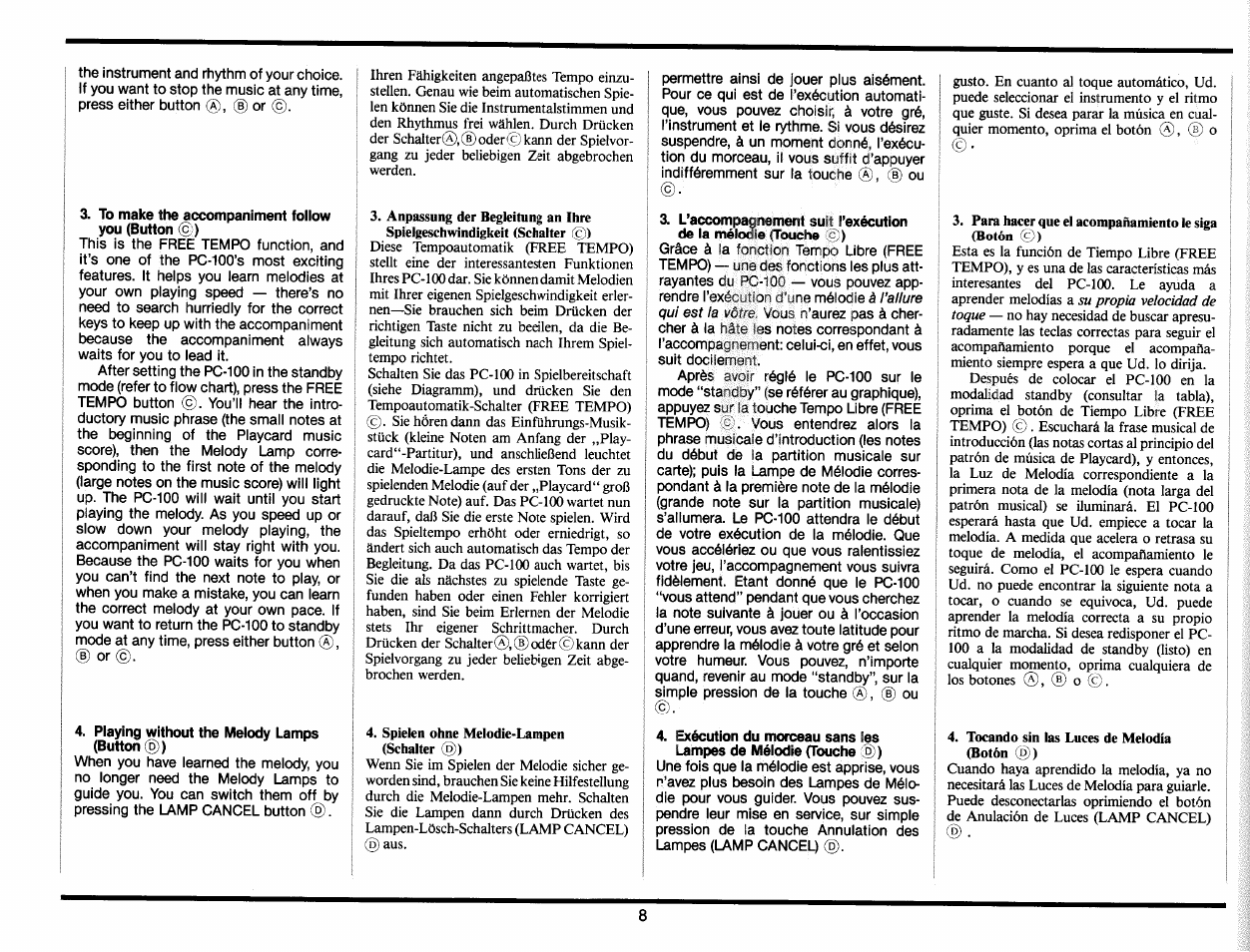 Yamaha PC-100 User Manual | Page 10 / 28