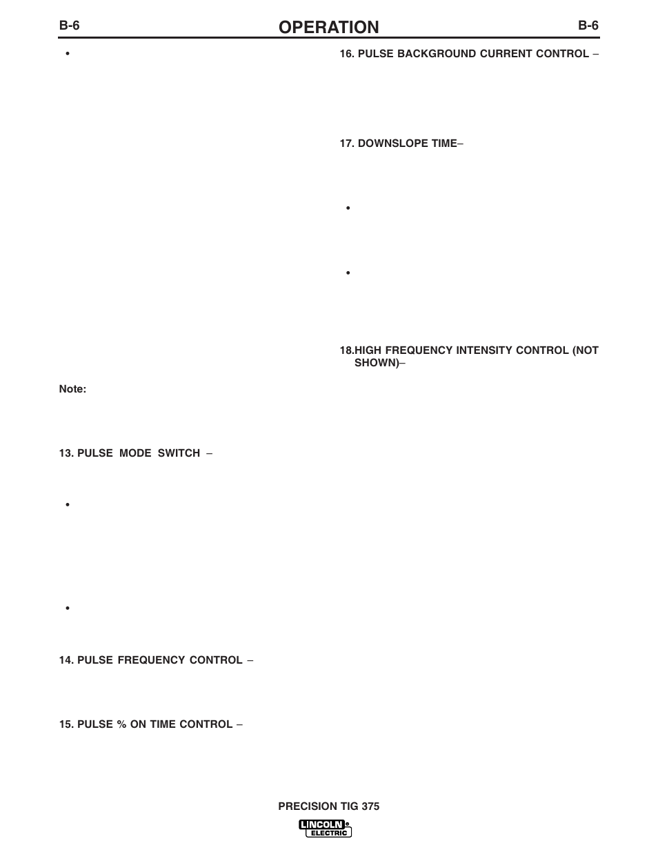 Operation | Lincoln Electric IM909 PRECISION TIG 375 User Manual | Page 23 / 46