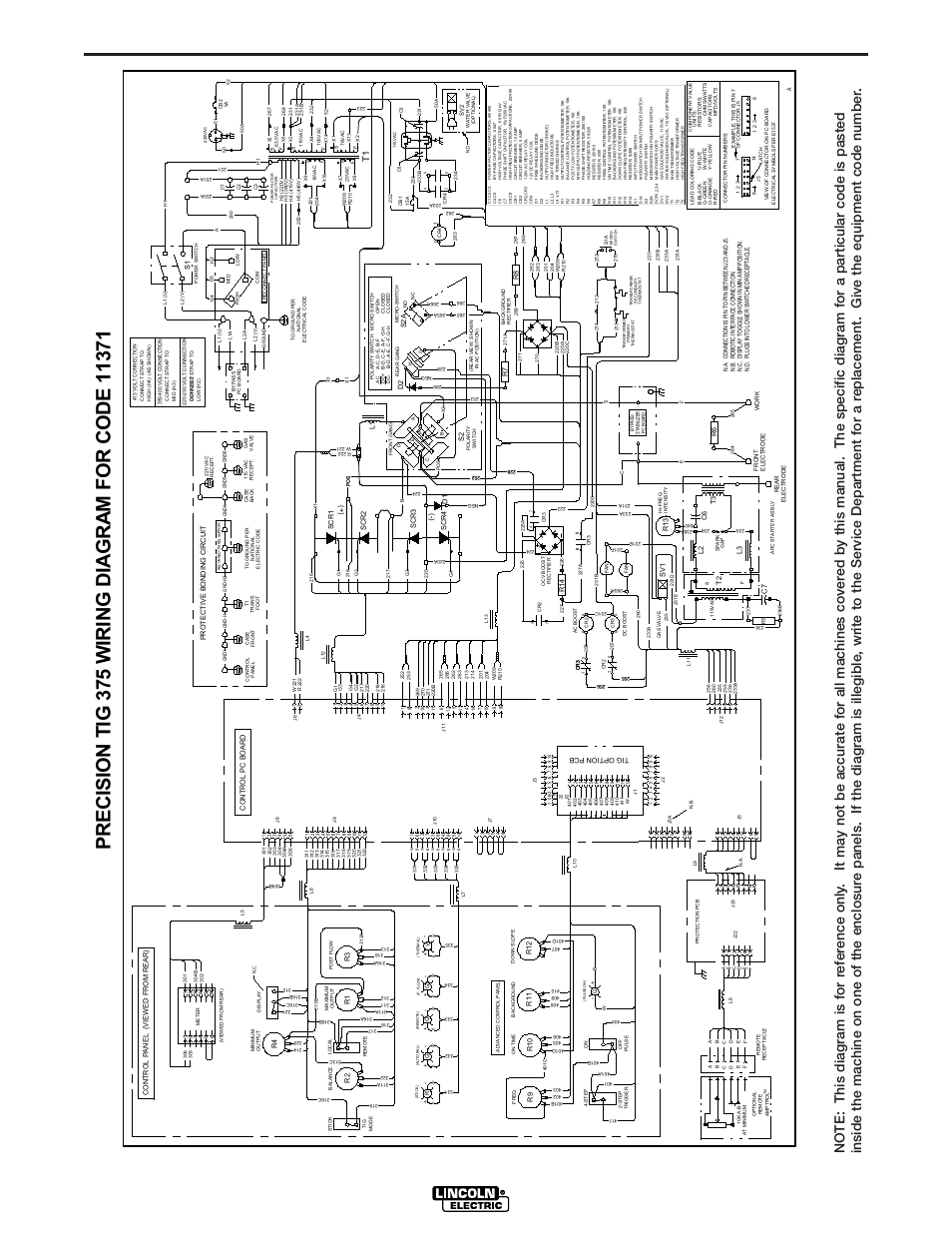 Wiring diagram, Precision tig 375 | Lincoln Electric IM909 PRECISION TIG 375 User Manual | Page 40 / 46