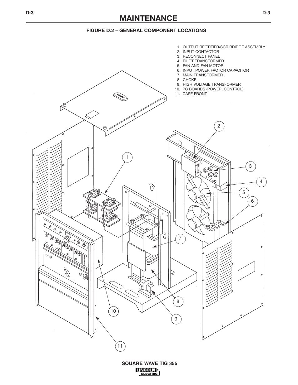 Maintenance | Lincoln Electric IM467 SQUARE WAVE TIG 355 User Manual | Page 39 / 52