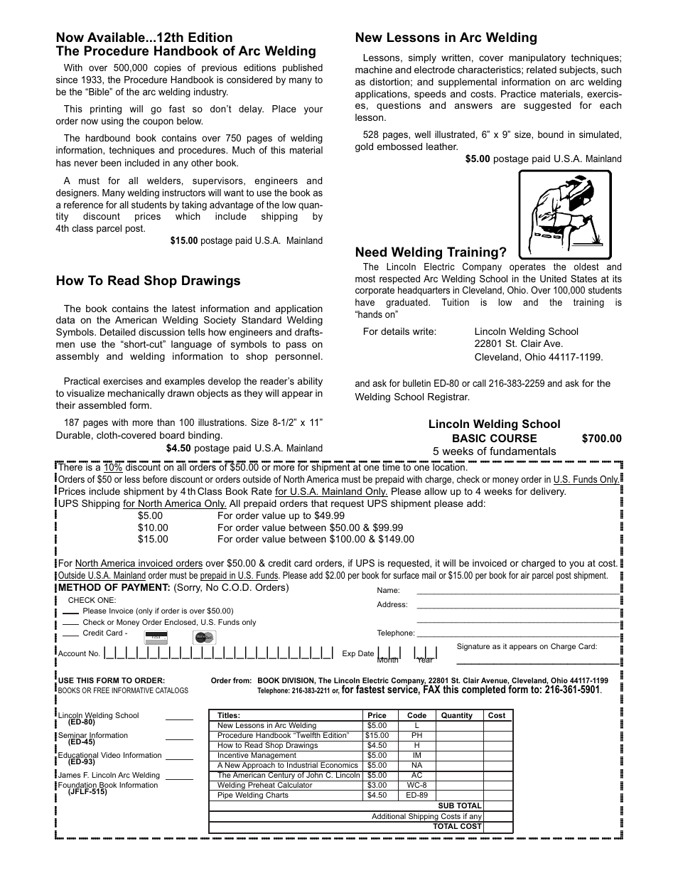 How to read shop drawings, New lessons in arc welding, Need welding training | Lincoln Electric IM605 SQUARE WAVE TIG 175 User Manual | Page 29 / 31