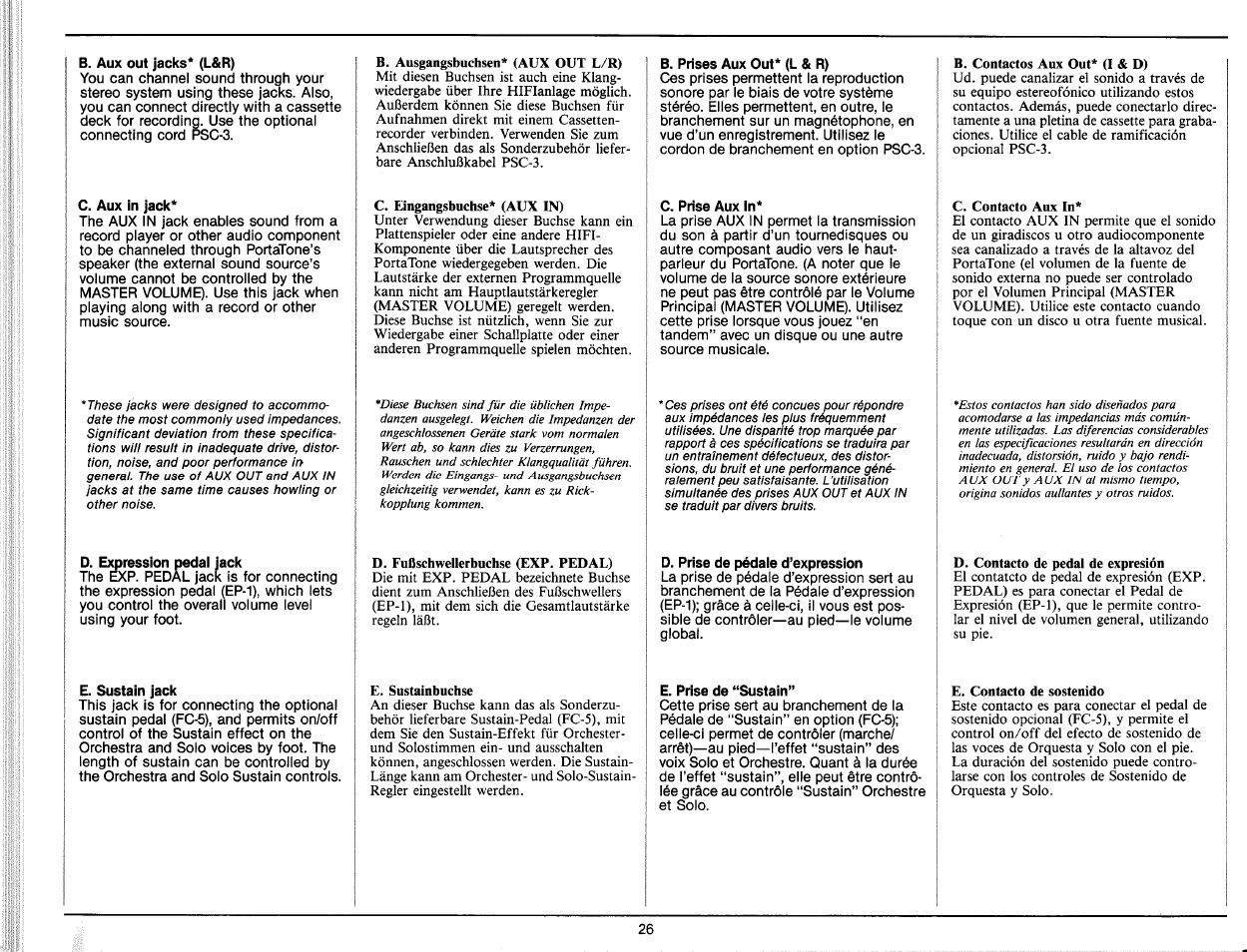 Yamaha PC-1000 User Manual | Page 28 / 35