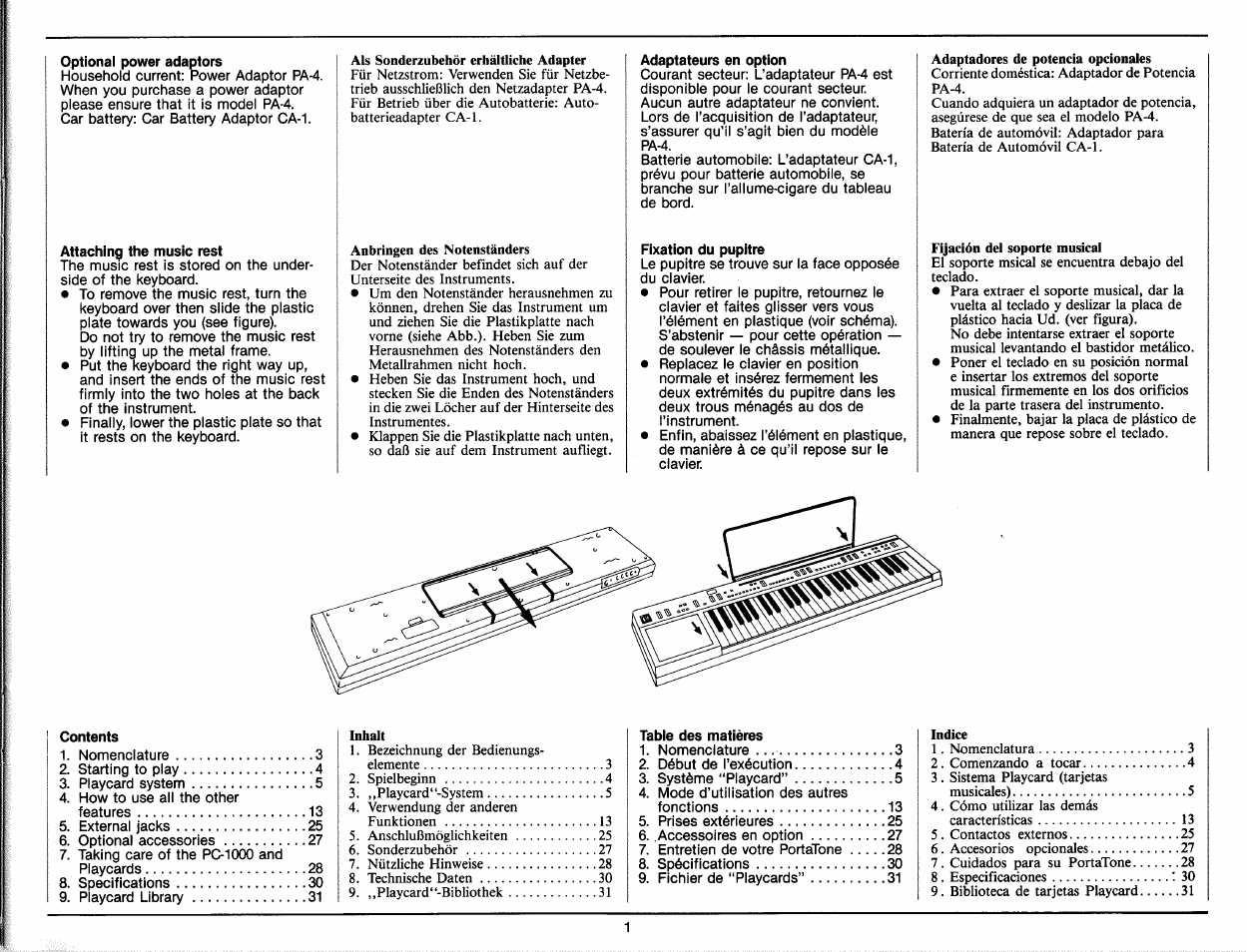 Yamaha PC-1000 User Manual | Page 3 / 35