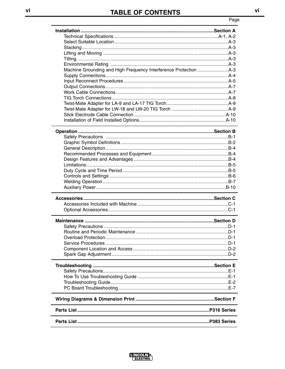 Lincoln Electric IM609 SQUARE WAVE TIG 275 User Manual | Page 7 / 46