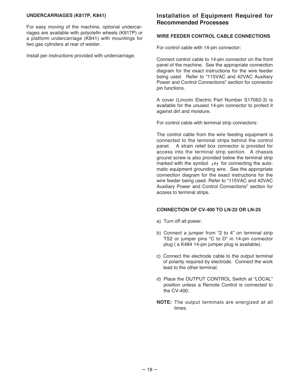 Lincoln Electric IM480 CV-400 User Manual | Page 18 / 34
