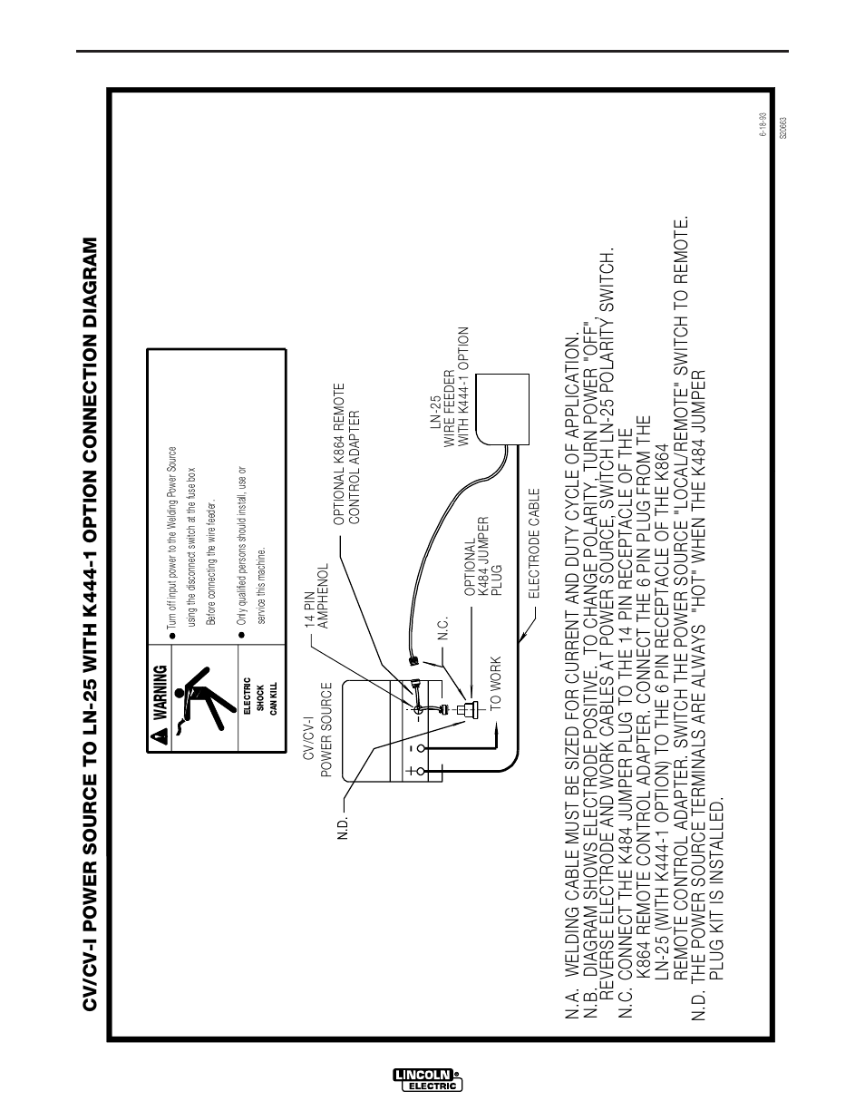 Diagrams, Cv-400-i, Warning | Lincoln Electric IM501 IDEALARC CV400-I User Manual | Page 35 / 44