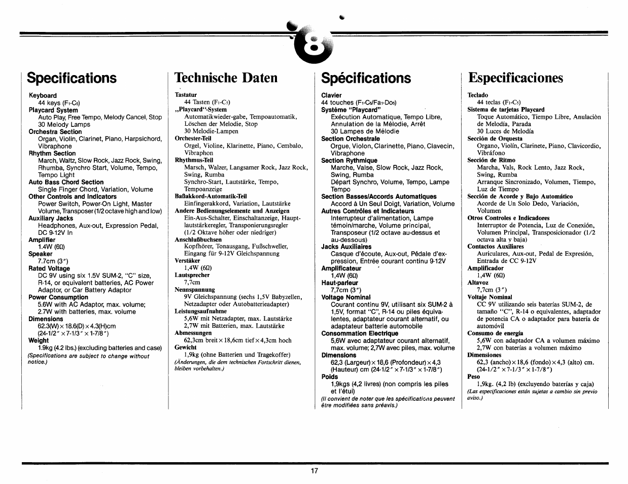 Yamaha PC-50 User Manual | Page 19 / 24