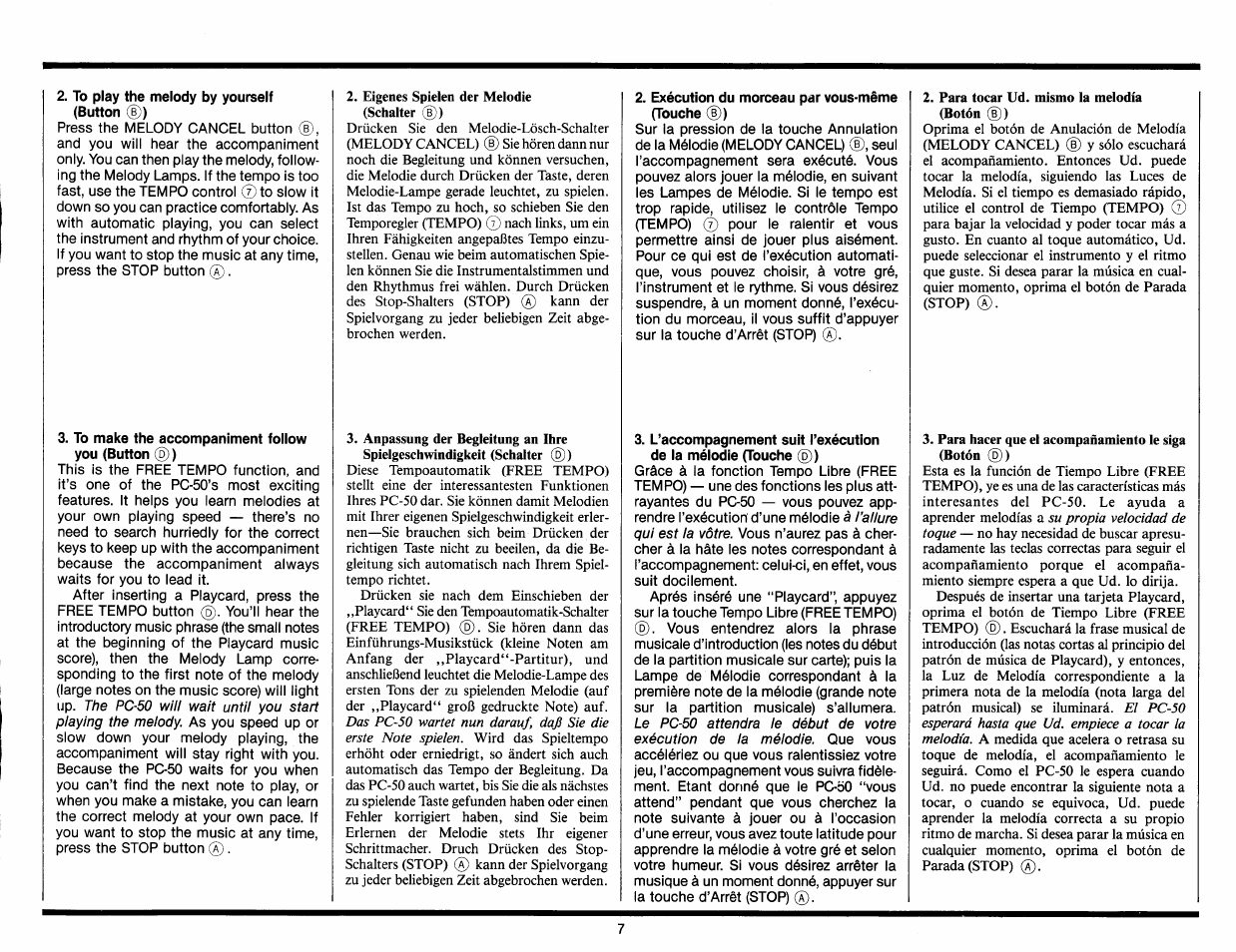 Yamaha PC-50 User Manual | Page 9 / 24
