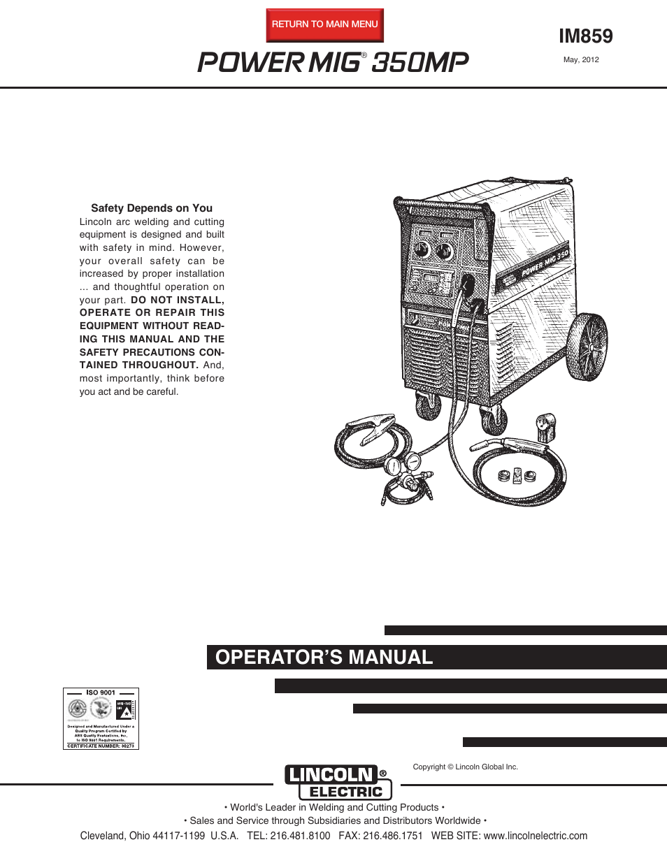 Lincoln Electric IM859 POWER MIG 350MP User Manual | 47 pages