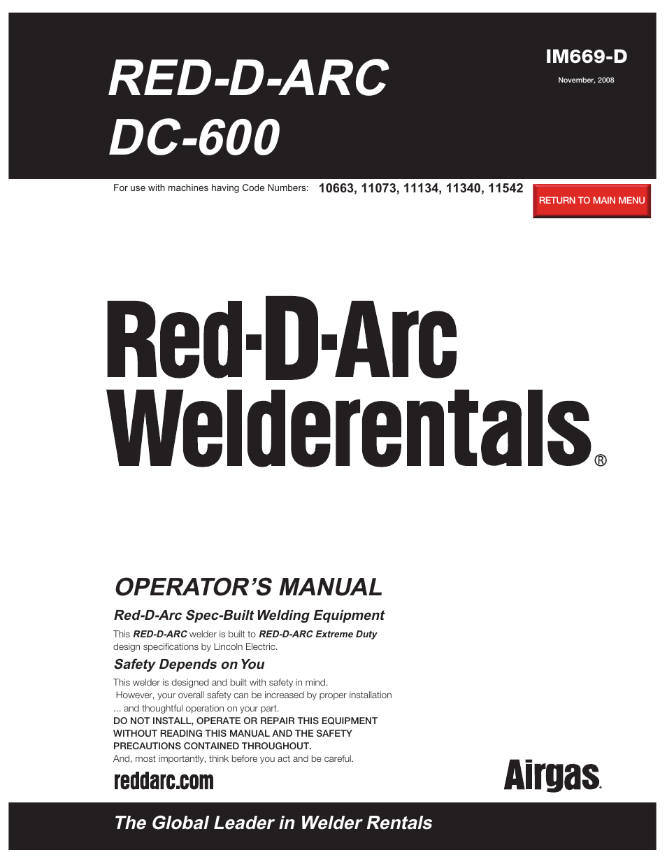 Lincoln Electric IM669 RED-D-ARC DC-600 User Manual | 49 pages