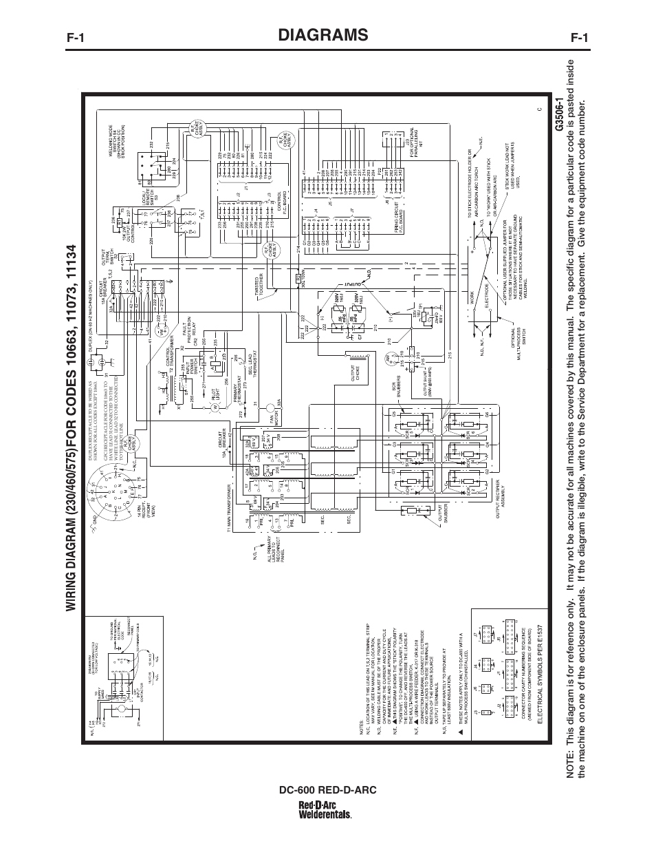 Diagrams, Dc-600 red-d-arc | Lincoln Electric IM669 RED-D-ARC DC-600 User Manual | Page 36 / 49