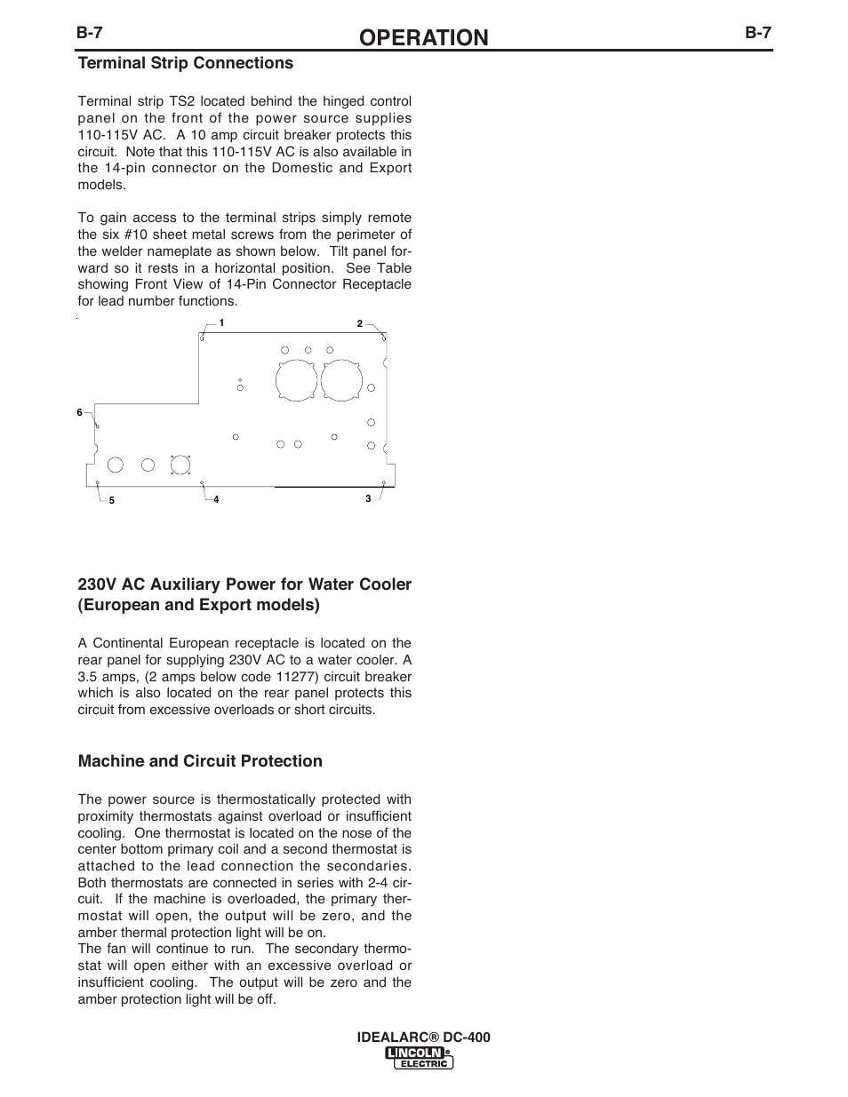 Operation | Lincoln Electric IM474 IDEALARC DC-400 User Manual | Page 20 / 42