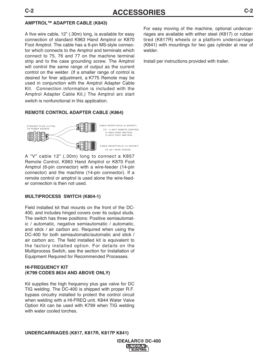 Accessories | Lincoln Electric IM474 IDEALARC DC-400 User Manual | Page 24 / 42