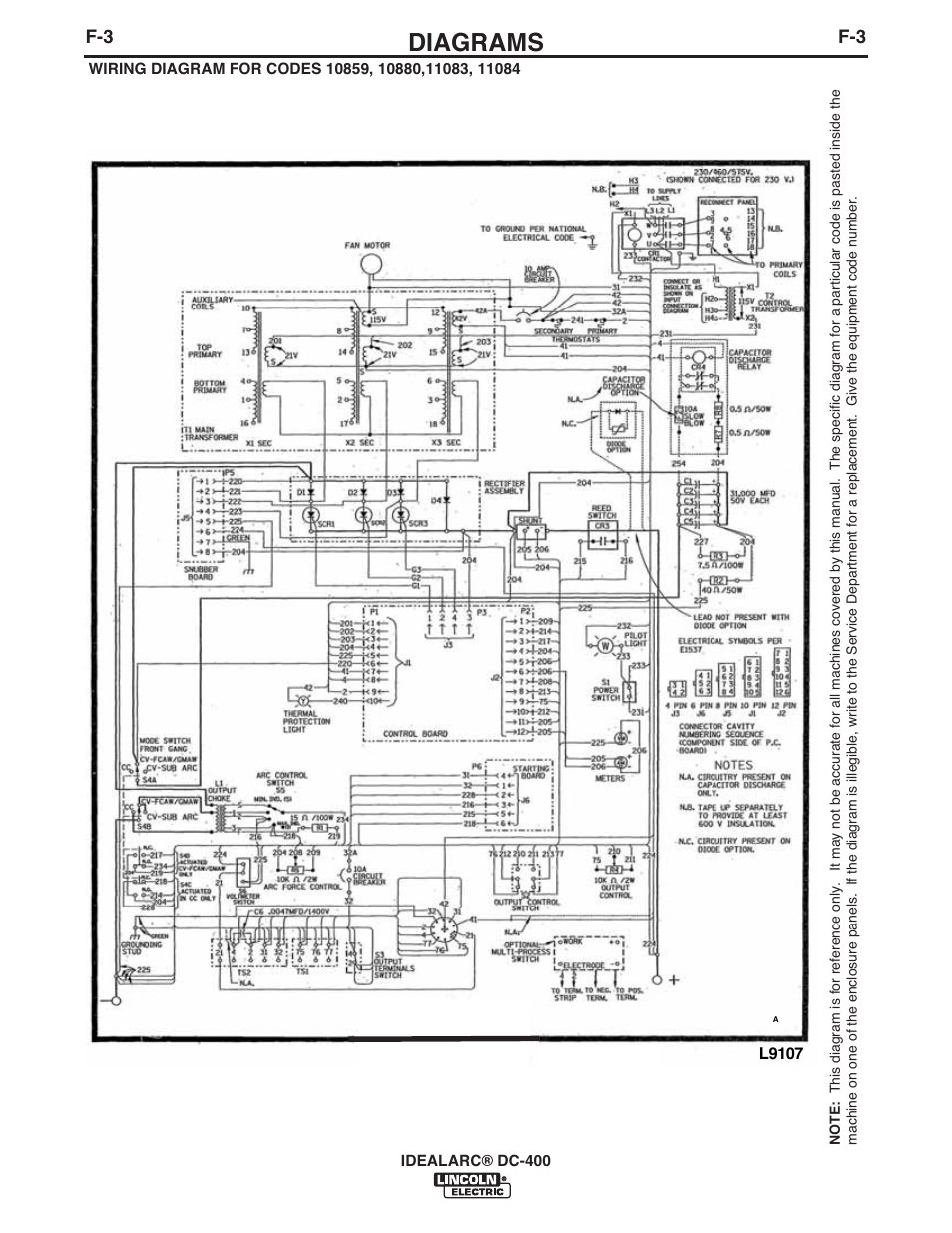 Diagrams | Lincoln Electric IM474 IDEALARC DC-400 User Manual | Page 35 / 42