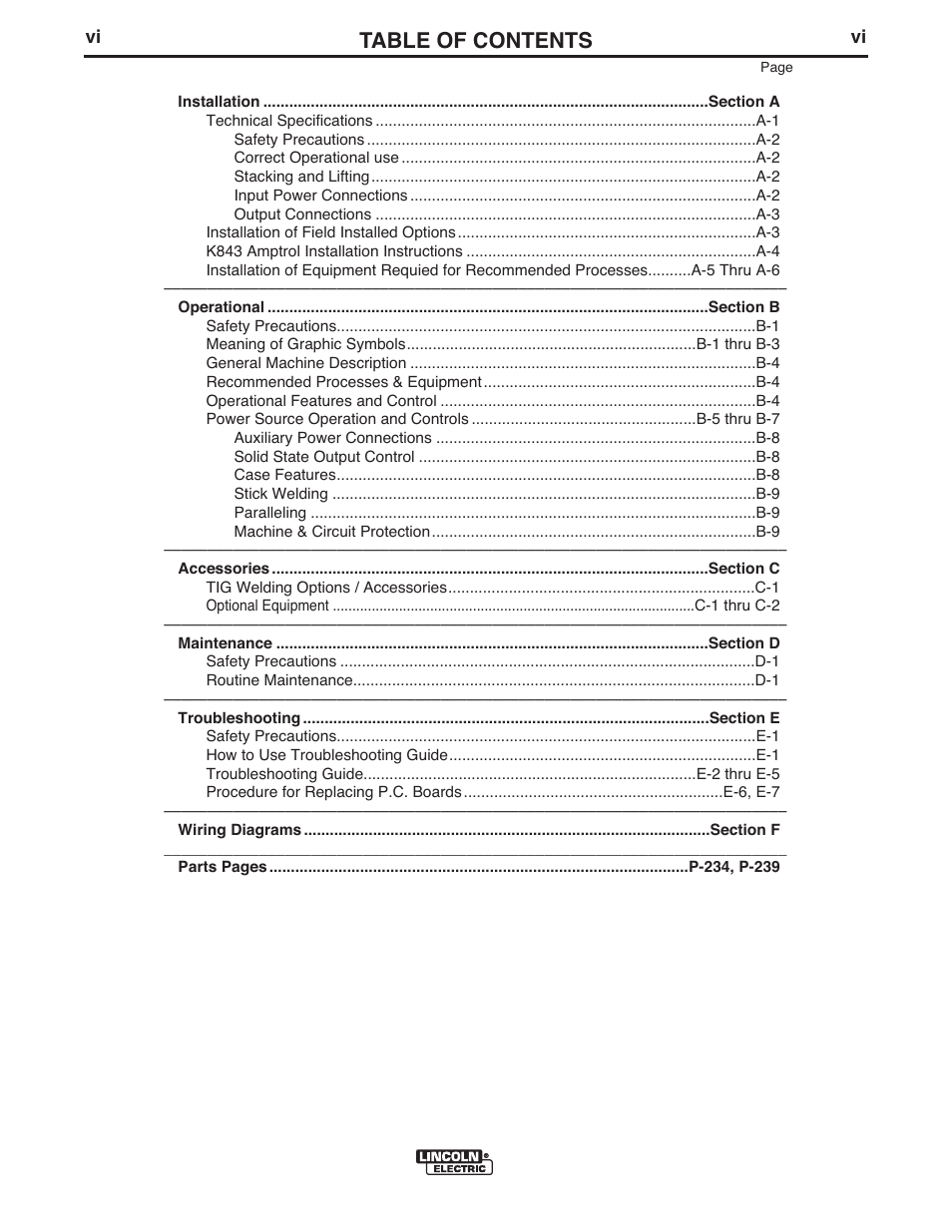 Lincoln Electric IM474 IDEALARC DC-400 User Manual | Page 7 / 42