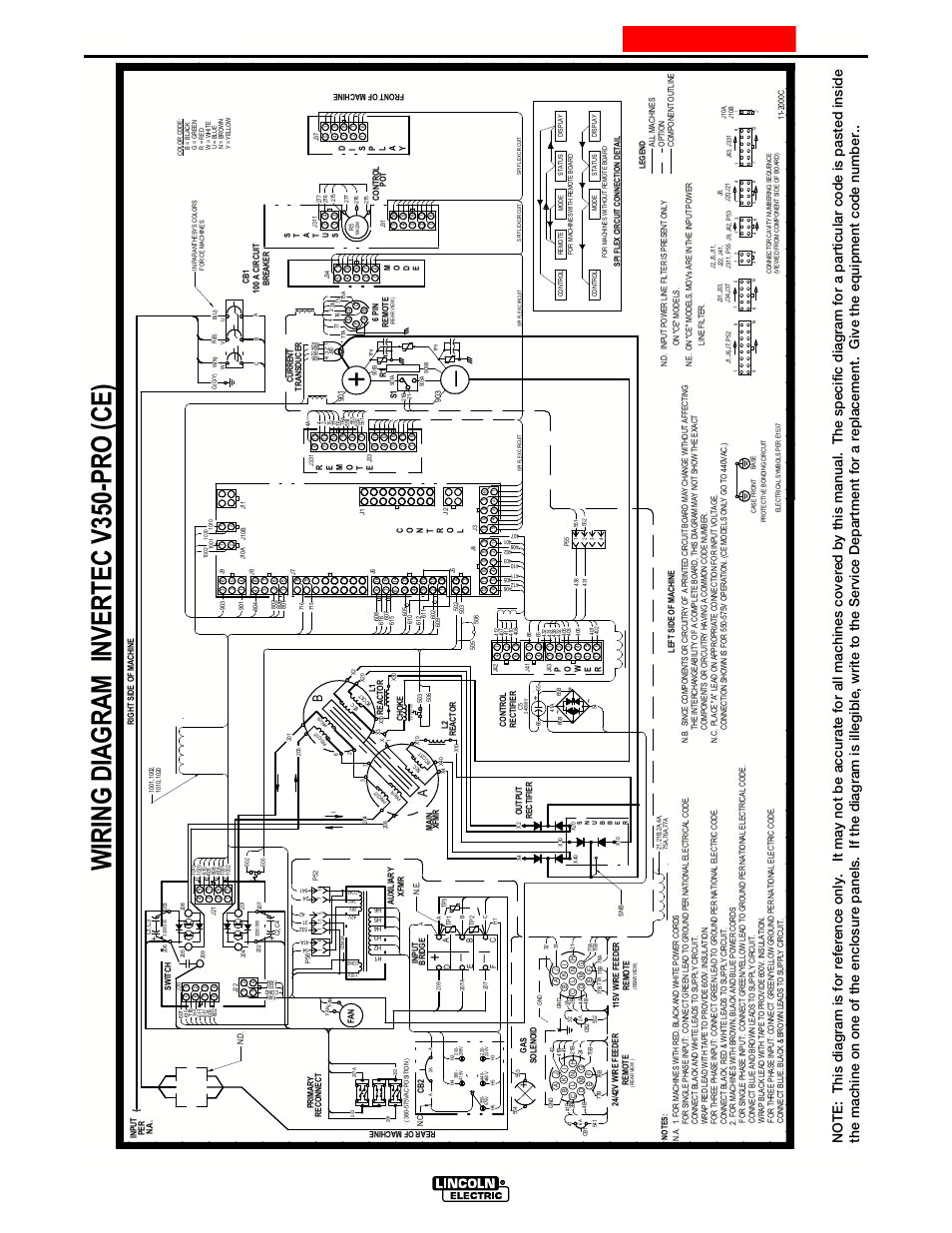 Wiri ng d iagr am i nv erte c v350 -pro (ce), G3707, Diagrams | V350-pro (ce), Enhanced diagram | Lincoln Electric IM708 INVERTEC V350-PRO (CE) User Manual | Page 32 / 38