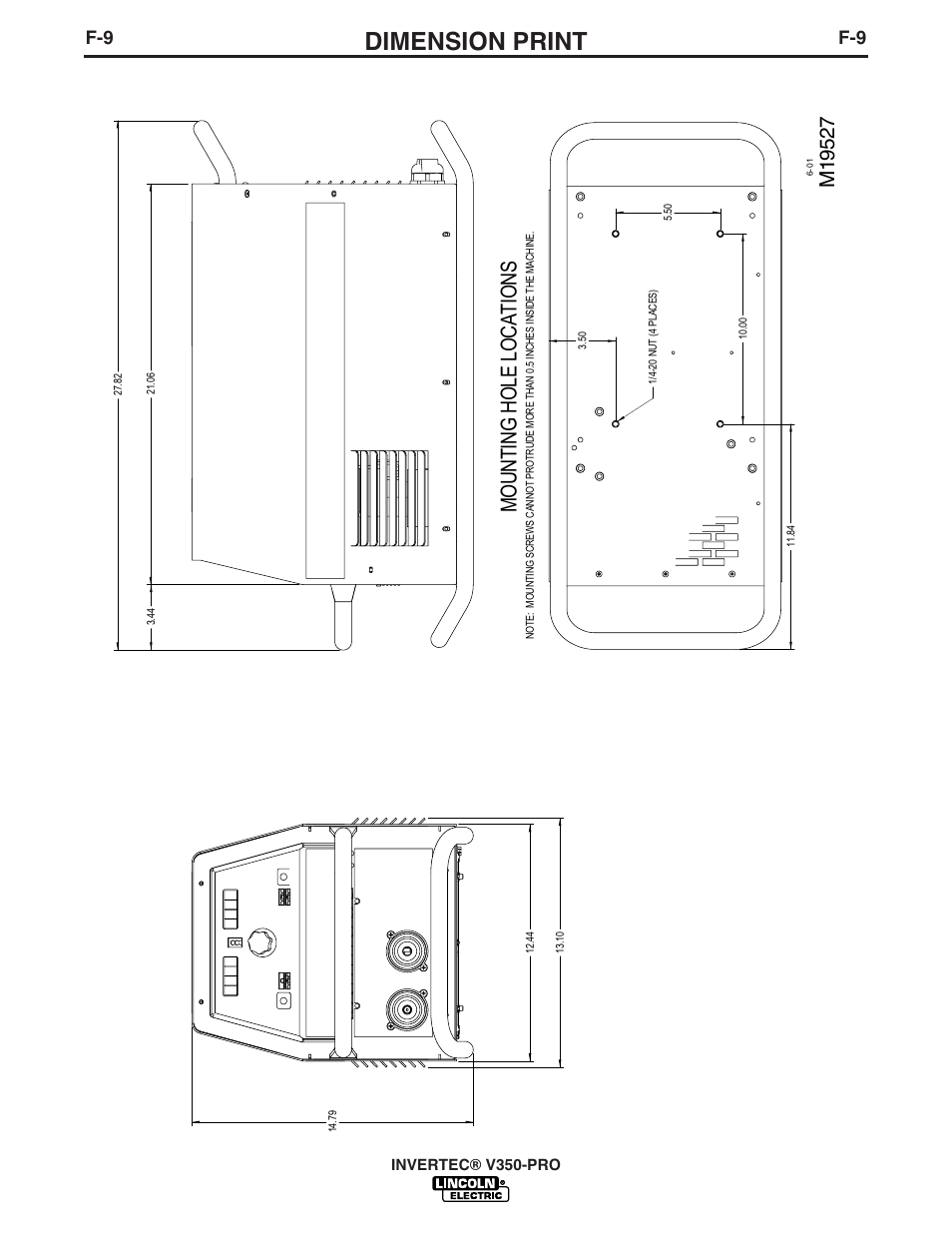 Dimension print | Lincoln Electric IM731 INVERTEC V350-PRO User Manual | Page 37 / 40