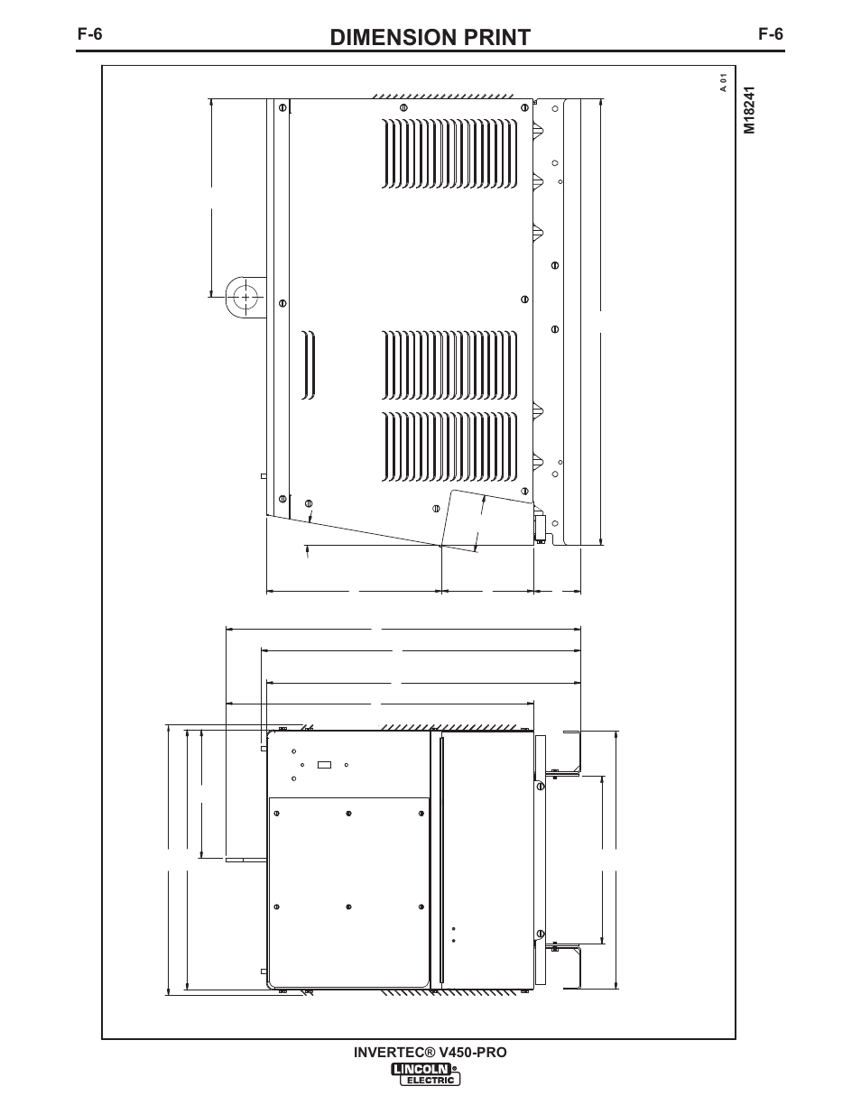 Dimension print | Lincoln Electric IM841 INVERTEC V450-PRO User Manual | Page 39 / 44