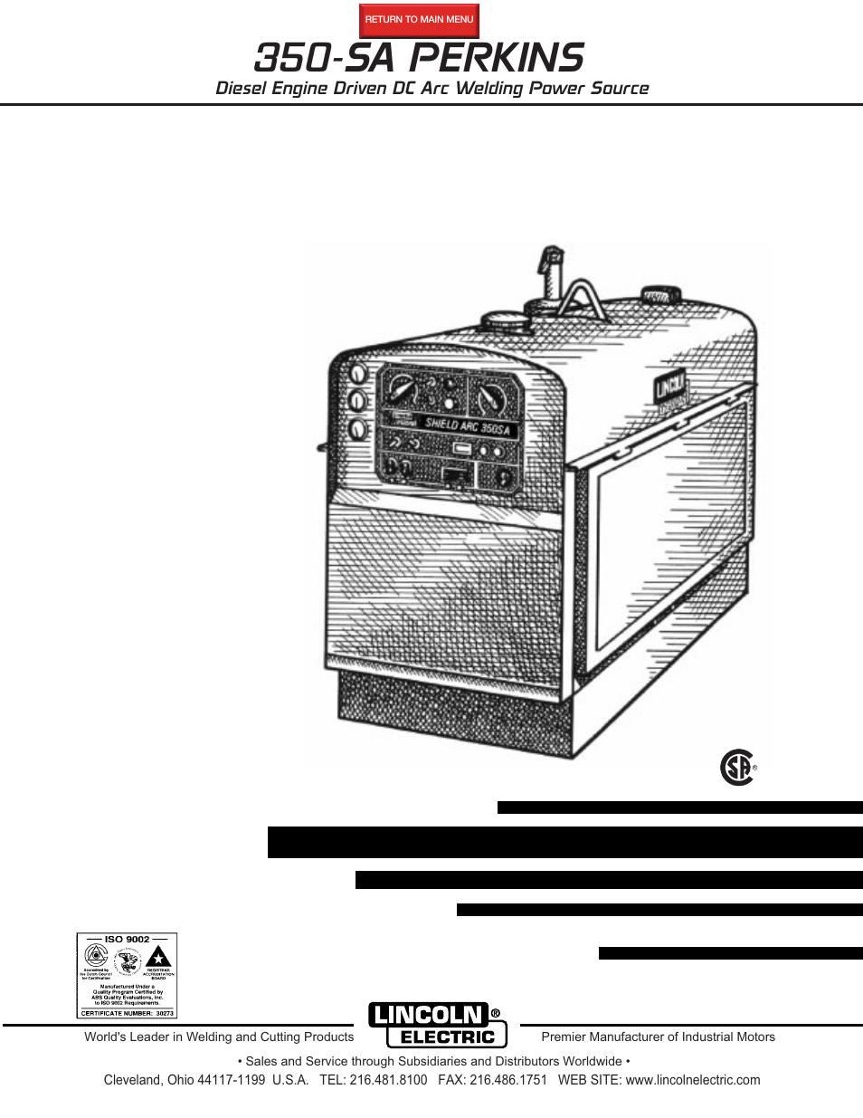 Lincoln Electric IM519 350-SA PERKINS User Manual | 27 pages