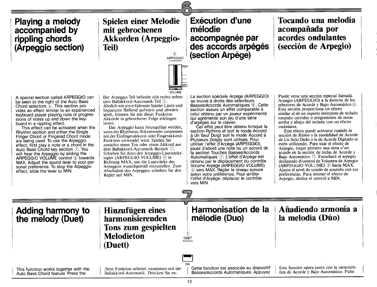 Adding hamiony to the melody (duet), Añadiendo armonía a la melodía (dúo) | Yamaha PS-25 User Manual | Page 15 / 28