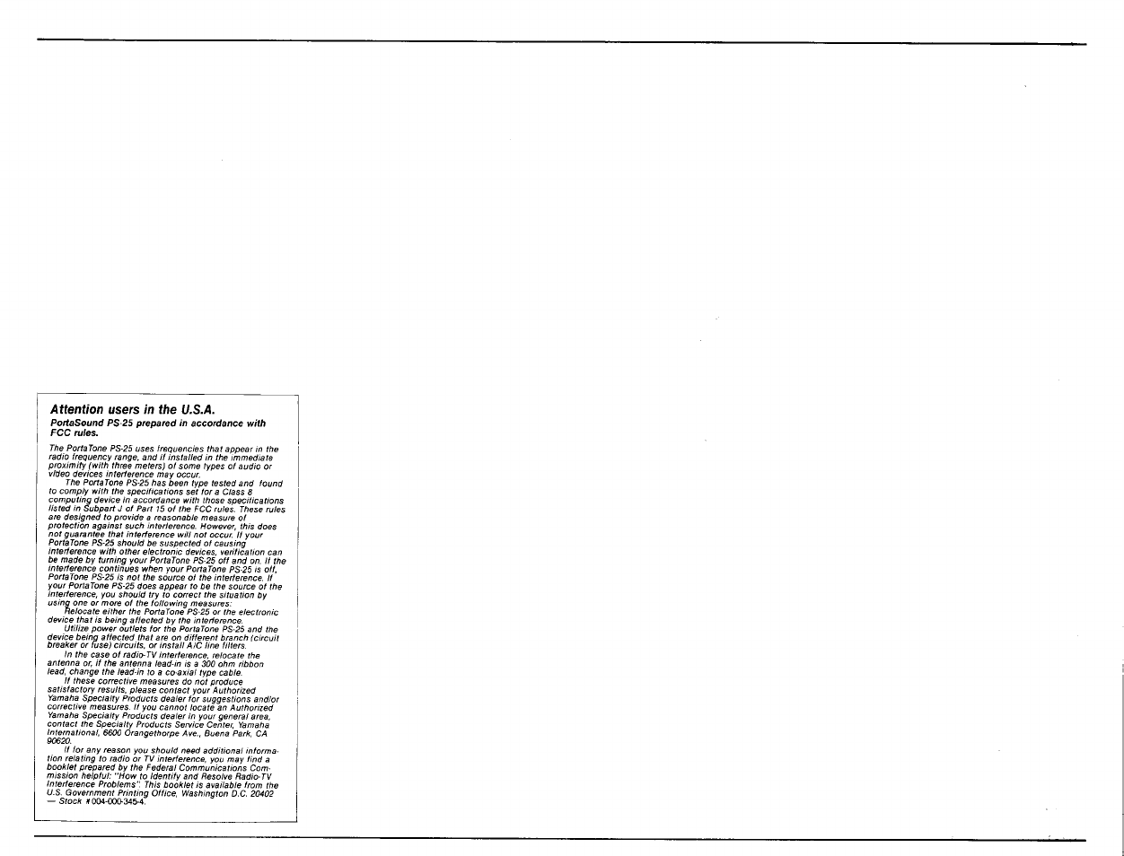 Yamaha PS-25 User Manual | Page 27 / 28